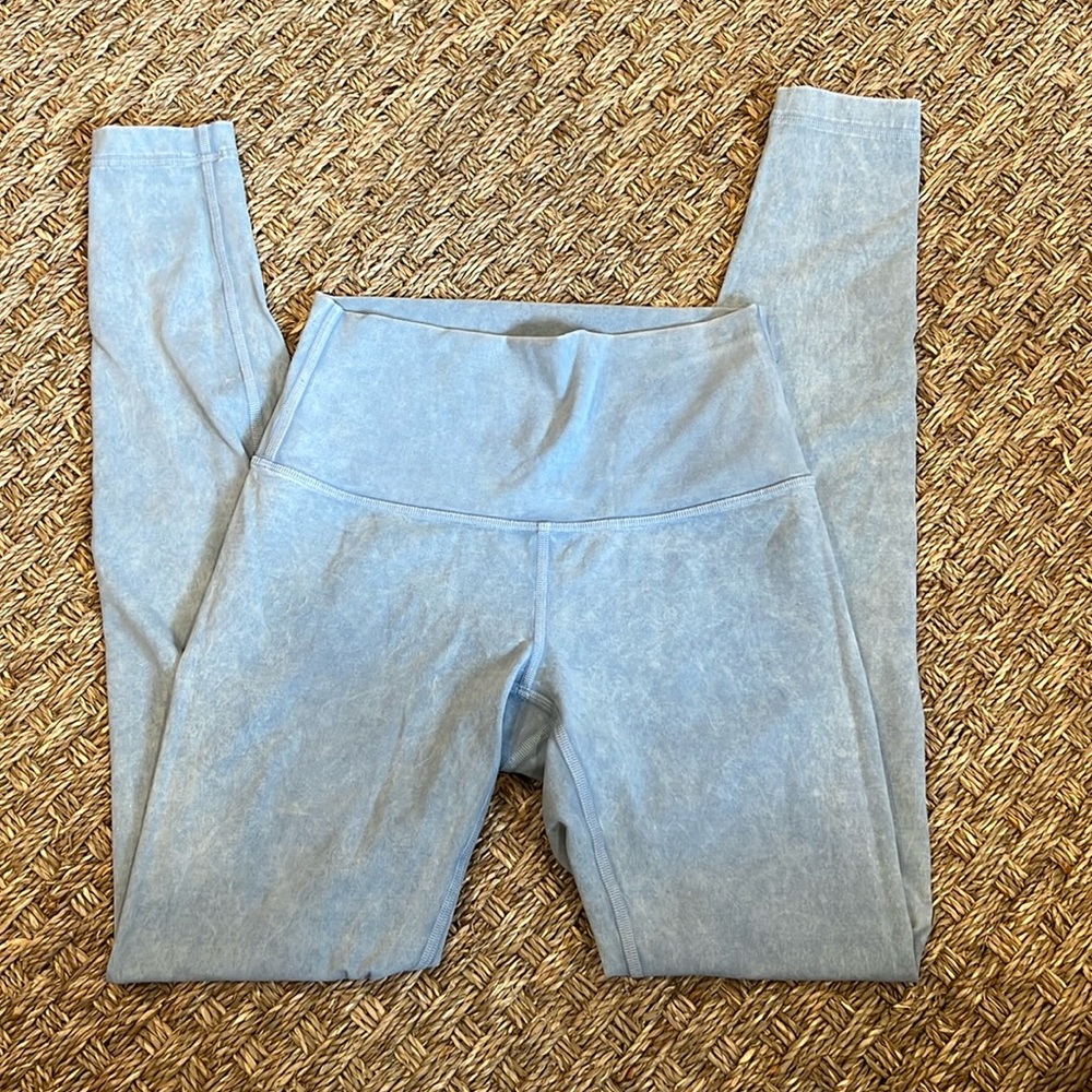 Great condition Lululemon distressed looking blue leggings!! So perfect!!